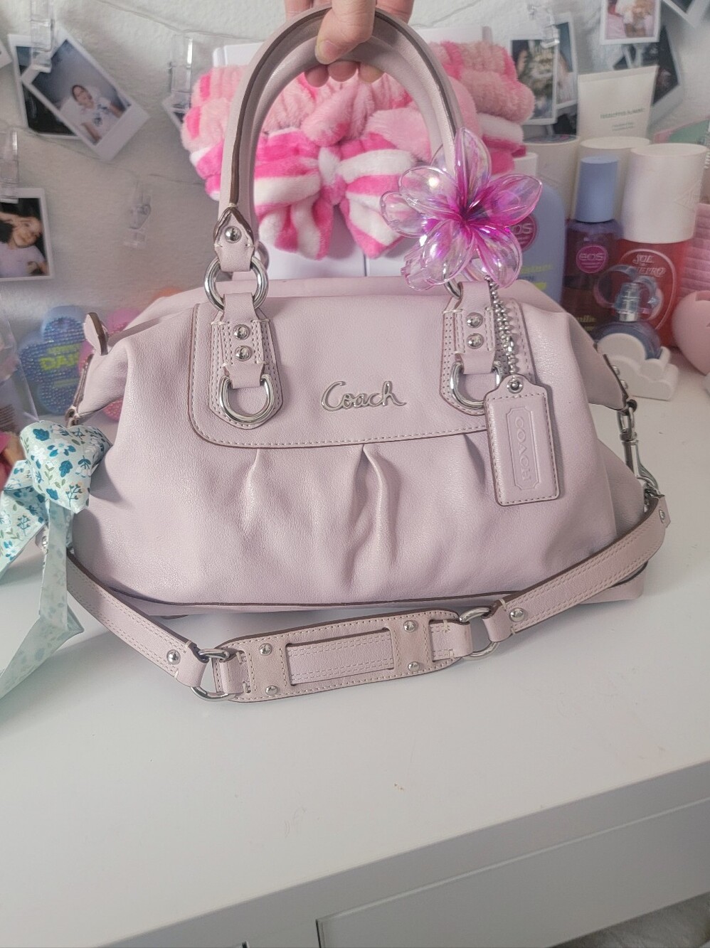 Baby Soft Pink Coach Ashley Sm/med Size Satchel Amazing Condition